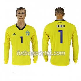 Camisetas Suecia Olsen 1 Primera Equipacion Mundial 2018 Manga Larga